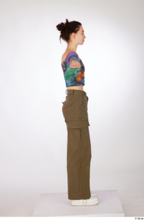 Sutton brown cargo wide leg pants dressed long sleeve crop…